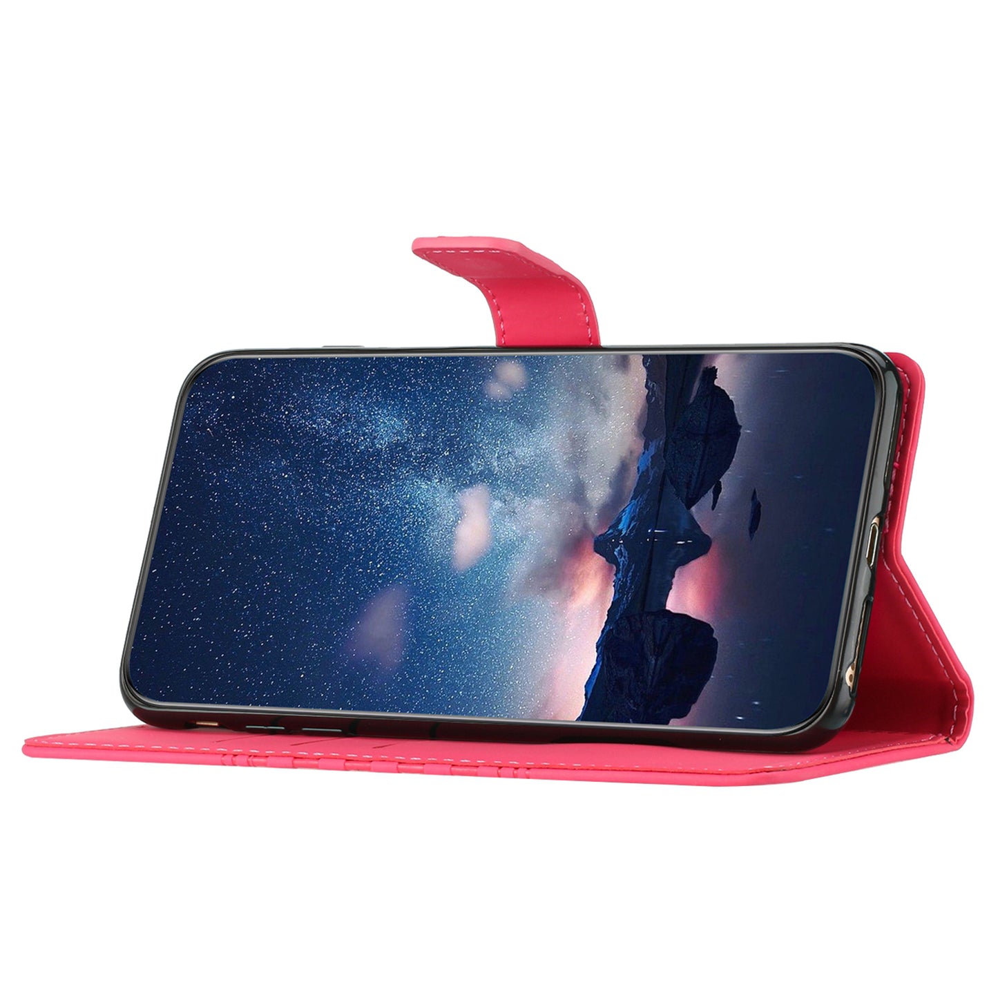 For Samsung Galaxy A16 5G / A16 4G Case Rhombus Leather Horizontal Flip Phone Cover - Rose