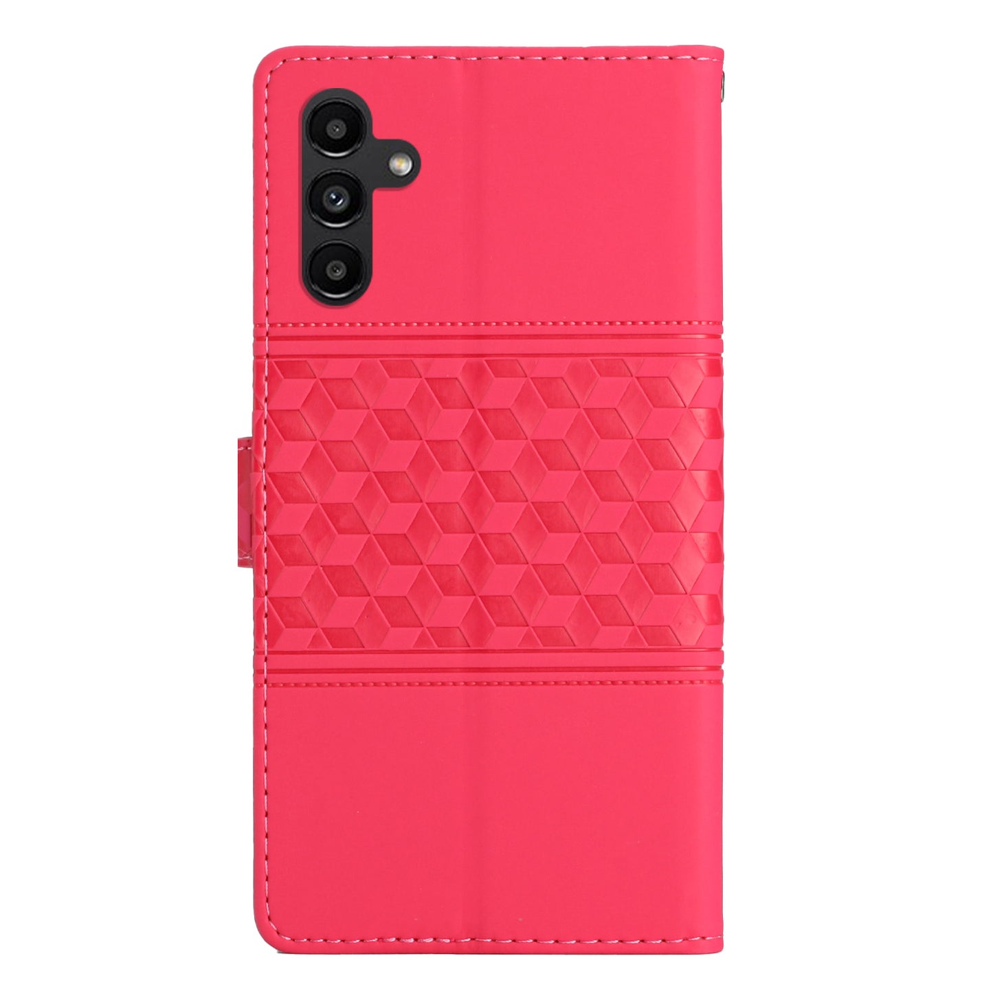 For Samsung Galaxy A16 5G / A16 4G Case Rhombus Leather Horizontal Flip Phone Cover - Rose