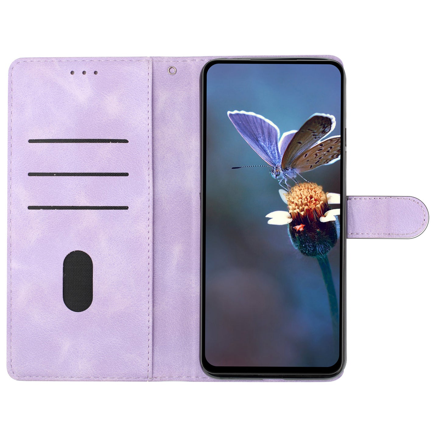 For Samsung Galaxy A16 5G / A16 4G Case Butterfly Flower Pattern Skin-Touch Leather Phone Cover - Purple