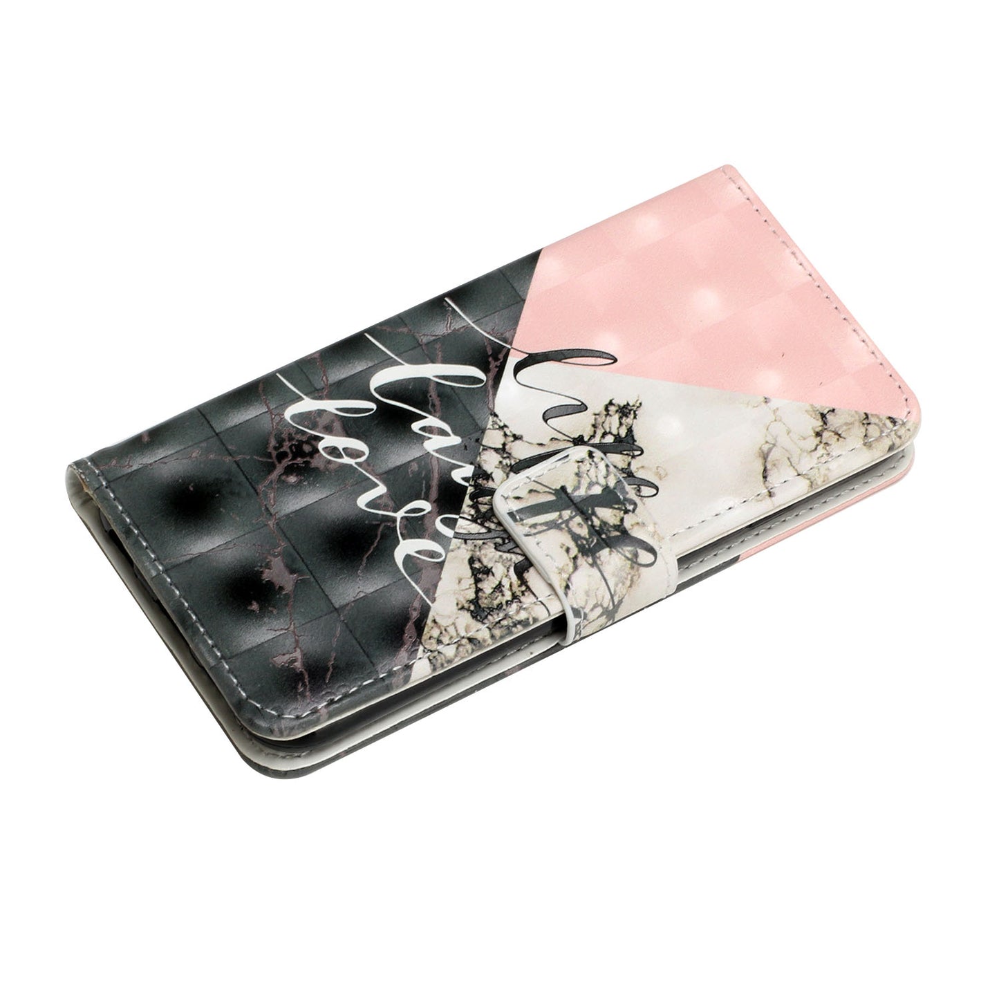 For Samsung Galaxy A16 5G / A16 4G Case 3D Creative Pattern PU Leather Stand Phone Cover - Tri-Color Marble