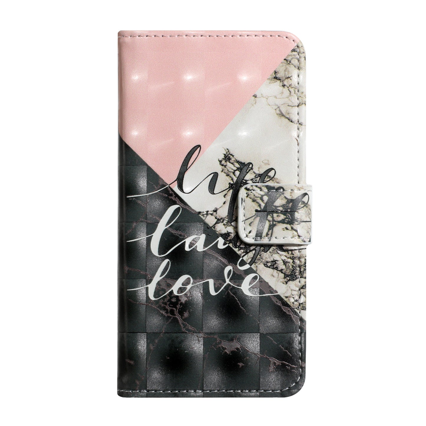 For Samsung Galaxy A16 5G / A16 4G Case 3D Creative Pattern PU Leather Stand Phone Cover - Tri-Color Marble