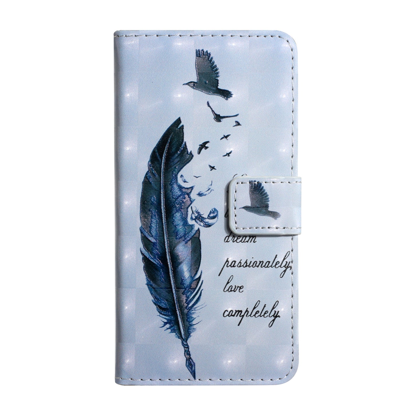 For Samsung Galaxy A16 5G / A16 4G Case 3D Creative Pattern PU Leather Stand Phone Cover - Blue Feather