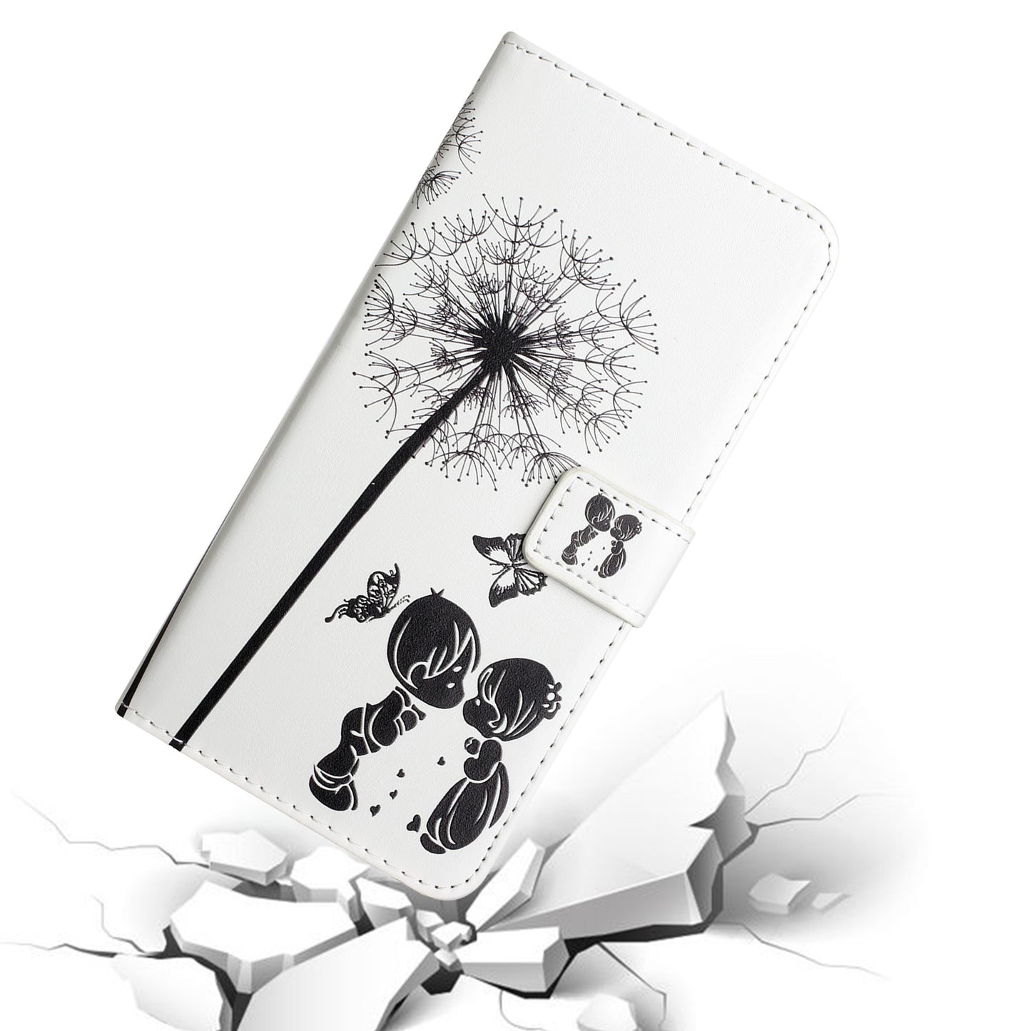 For Samsung Galaxy A16 5G / A16 4G Case 3D Creative Pattern PU Leather Stand Phone Cover - Kids and Dandelion