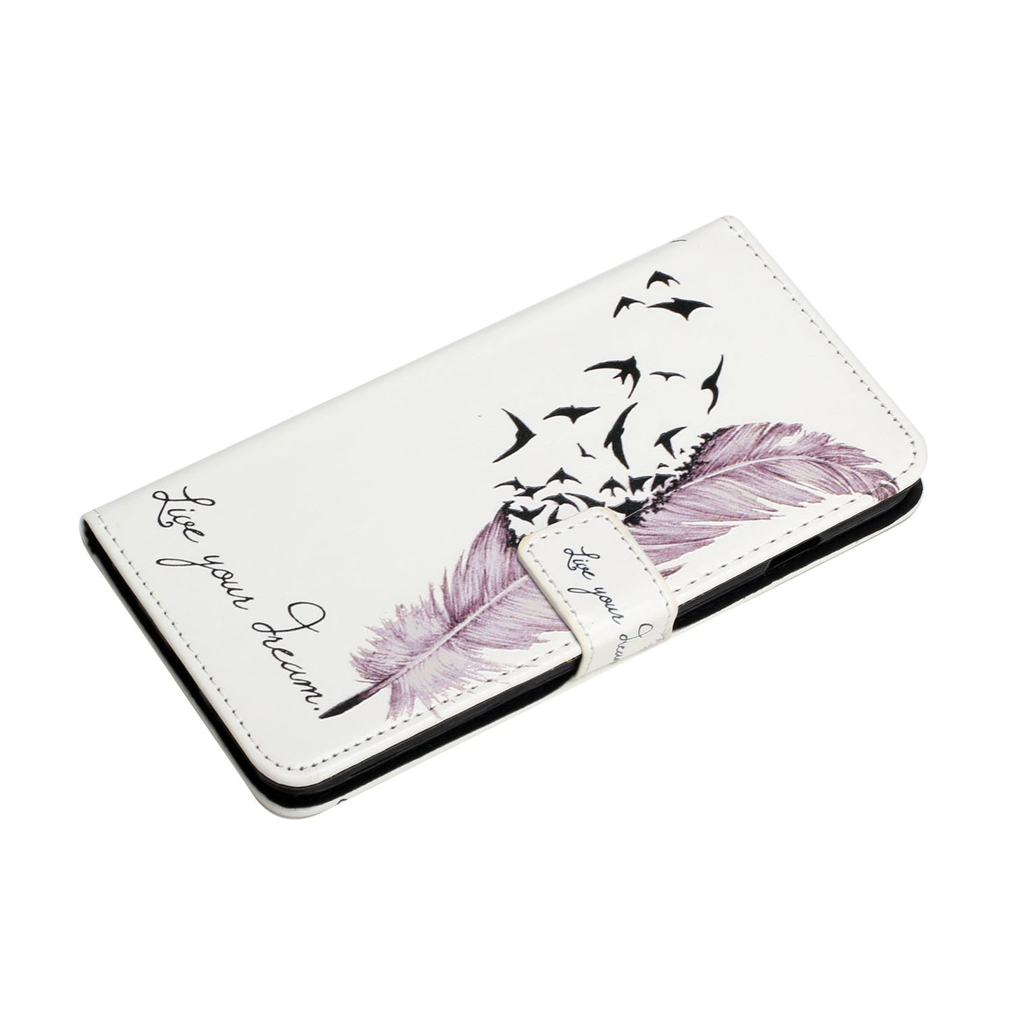 For Samsung Galaxy A16 5G / A16 4G Case 3D Creative Pattern PU Leather Stand Phone Cover - Feather