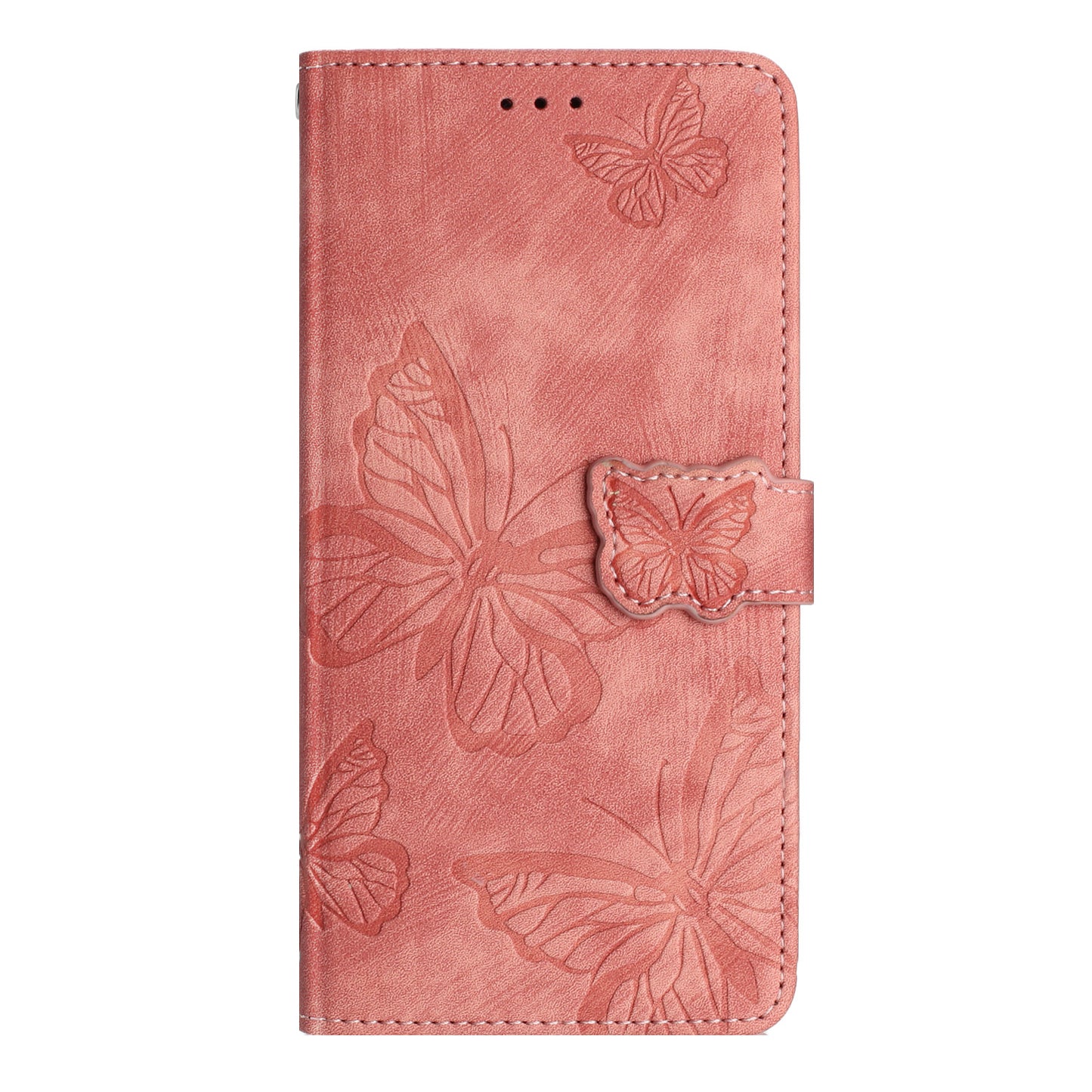 For Samsung Galaxy A16 5G / A16 4G Case Butterfly Design Flip Wallet Leather Phone Cover Skin-Touch - Pink