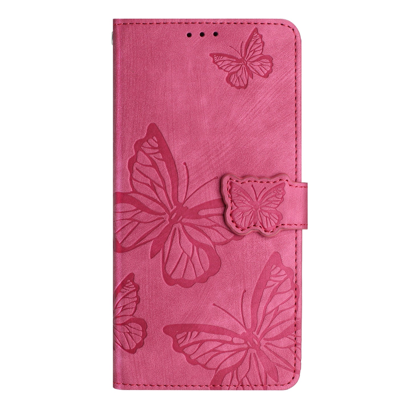 For Samsung Galaxy A16 5G / A16 4G Case Butterfly Design Flip Wallet Leather Phone Cover Skin-Touch - Rose
