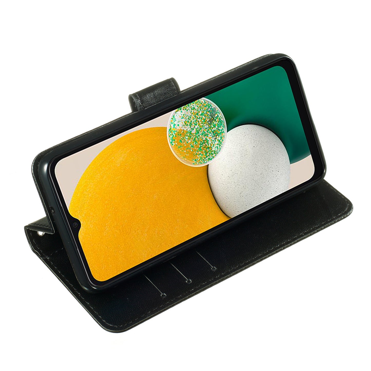 For Samsung Galaxy A16 5G / A16 4G Case PU Leather Flip Phone Cover Wallet Card Slot Holder - Black