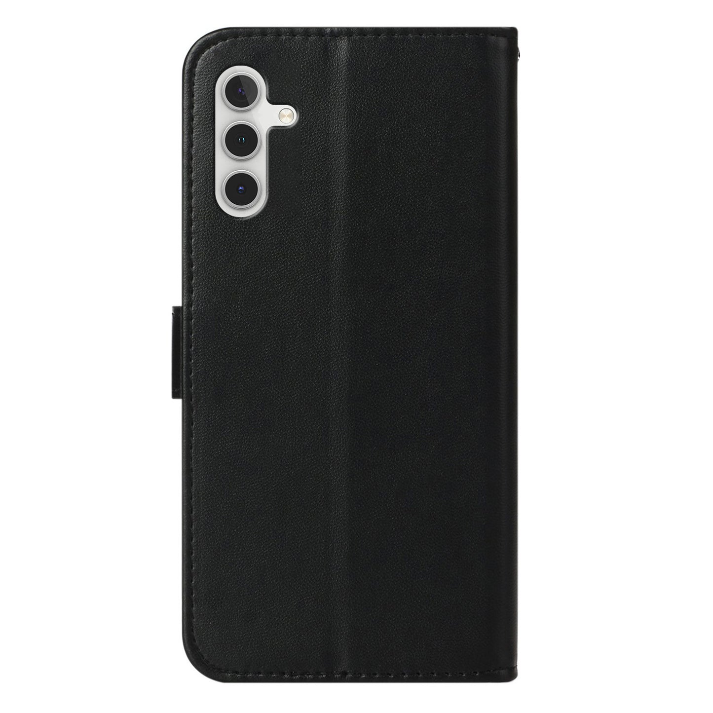For Samsung Galaxy A16 5G / A16 4G Case PU Leather Flip Phone Cover Wallet Card Slot Holder - Black
