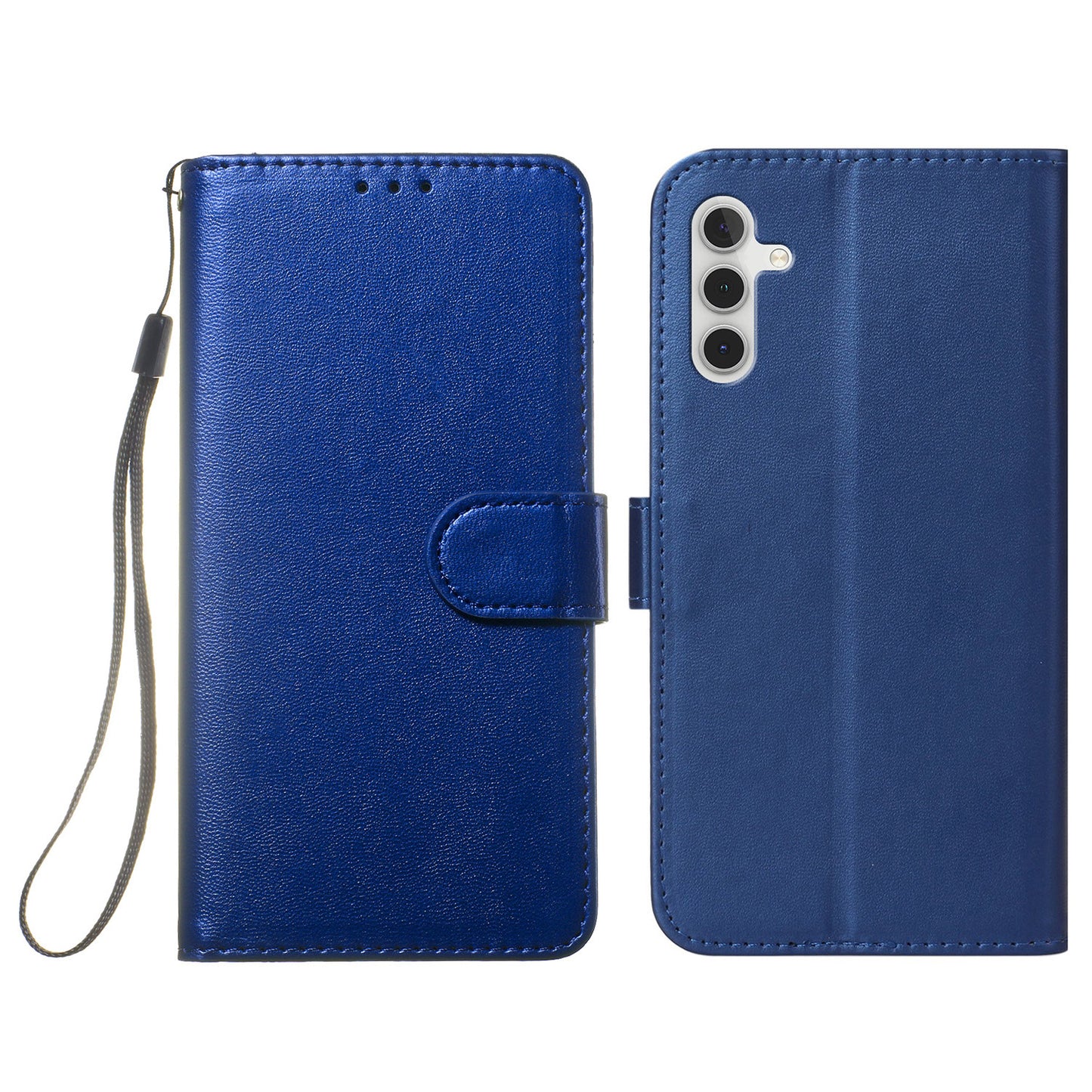 For Samsung Galaxy A16 5G / A16 4G Case PU Leather Flip Phone Cover Wallet Card Slot Holder - Blue