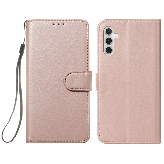 For Samsung Galaxy A16 5G / A16 4G Case PU Leather Flip Phone Cover Wallet Card Slot Holder - Rose Gold