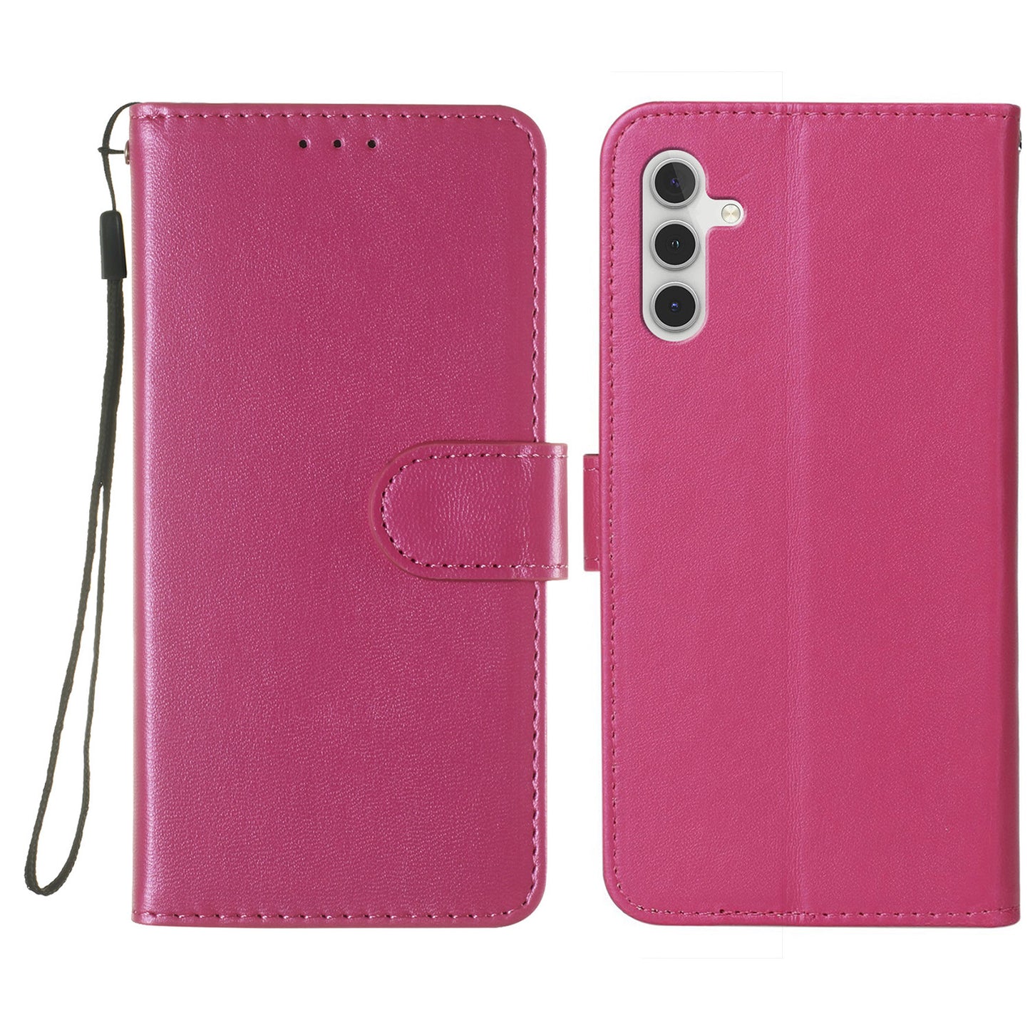 For Samsung Galaxy A16 5G / A16 4G Case PU Leather Flip Phone Cover Wallet Card Slot Holder - Rose