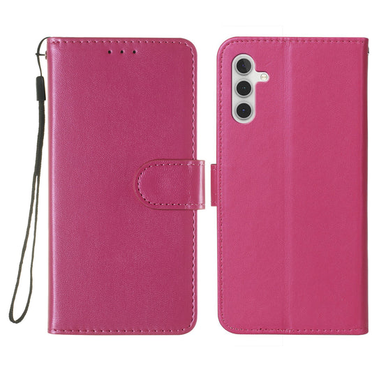 For Samsung Galaxy A16 5G / A16 4G Case PU Leather Flip Phone Cover Wallet Card Slot Holder - Rose