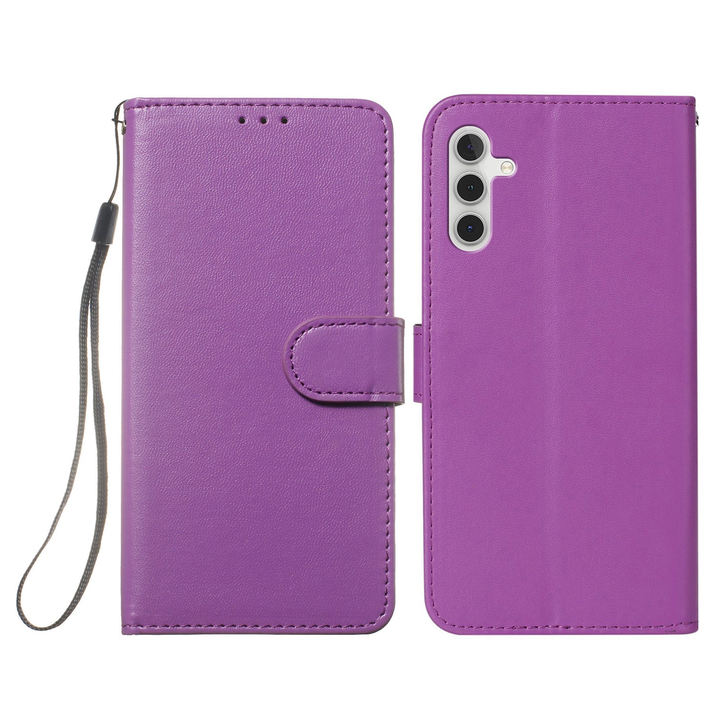 For Samsung Galaxy A16 5G / A16 4G Case PU Leather Flip Phone Cover Wallet Card Slot Holder - Purple