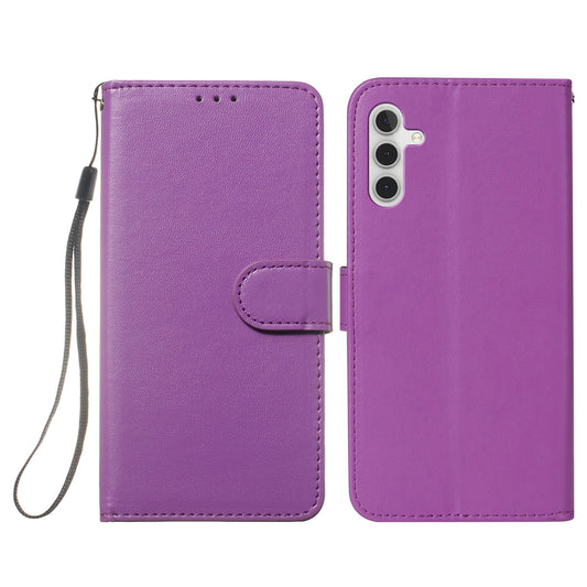 For Samsung Galaxy A16 5G / A16 4G Case PU Leather Flip Phone Cover Wallet Card Slot Holder - Purple