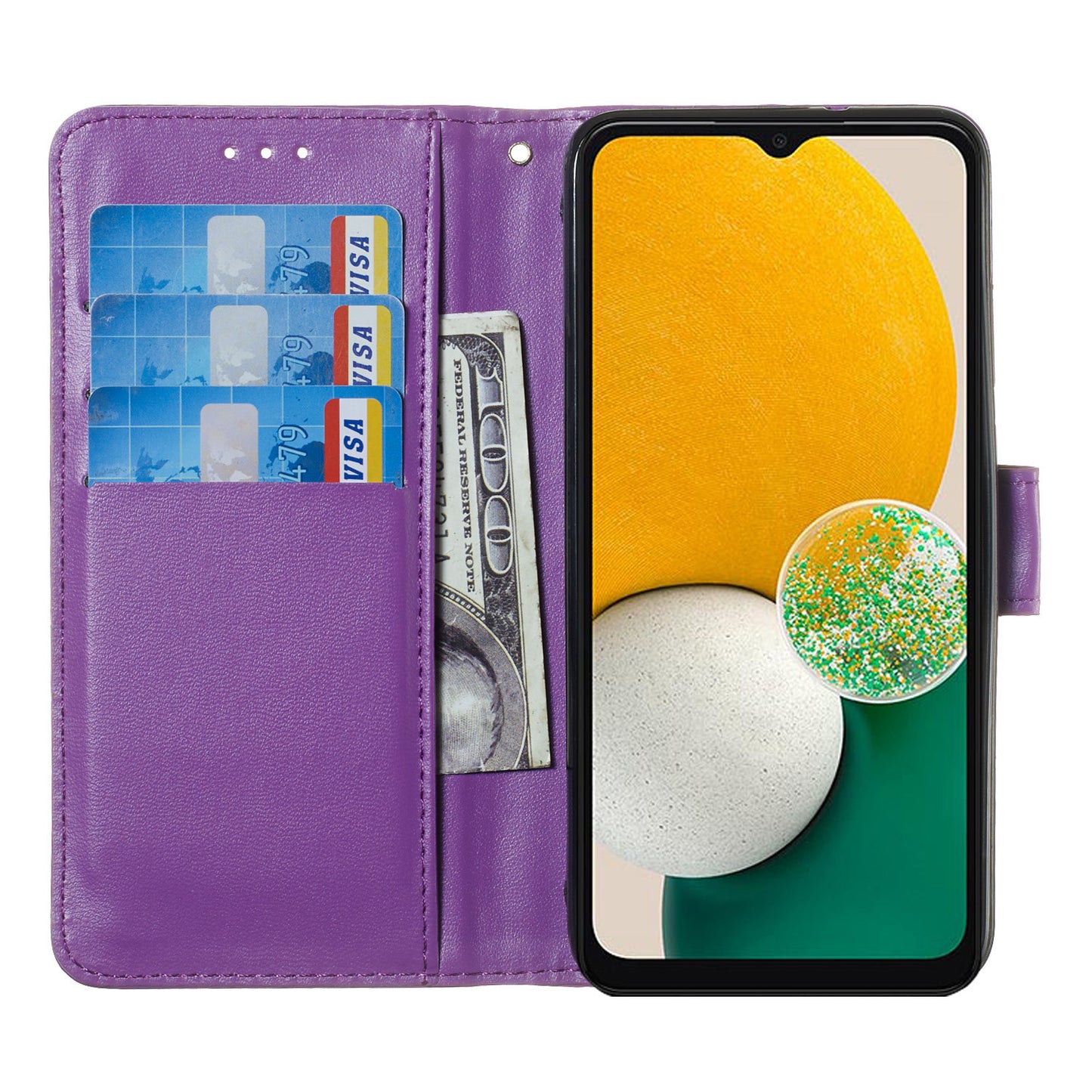 For Samsung Galaxy A16 5G / A16 4G Case PU Leather Flip Phone Cover Wallet Card Slot Holder - Purple
