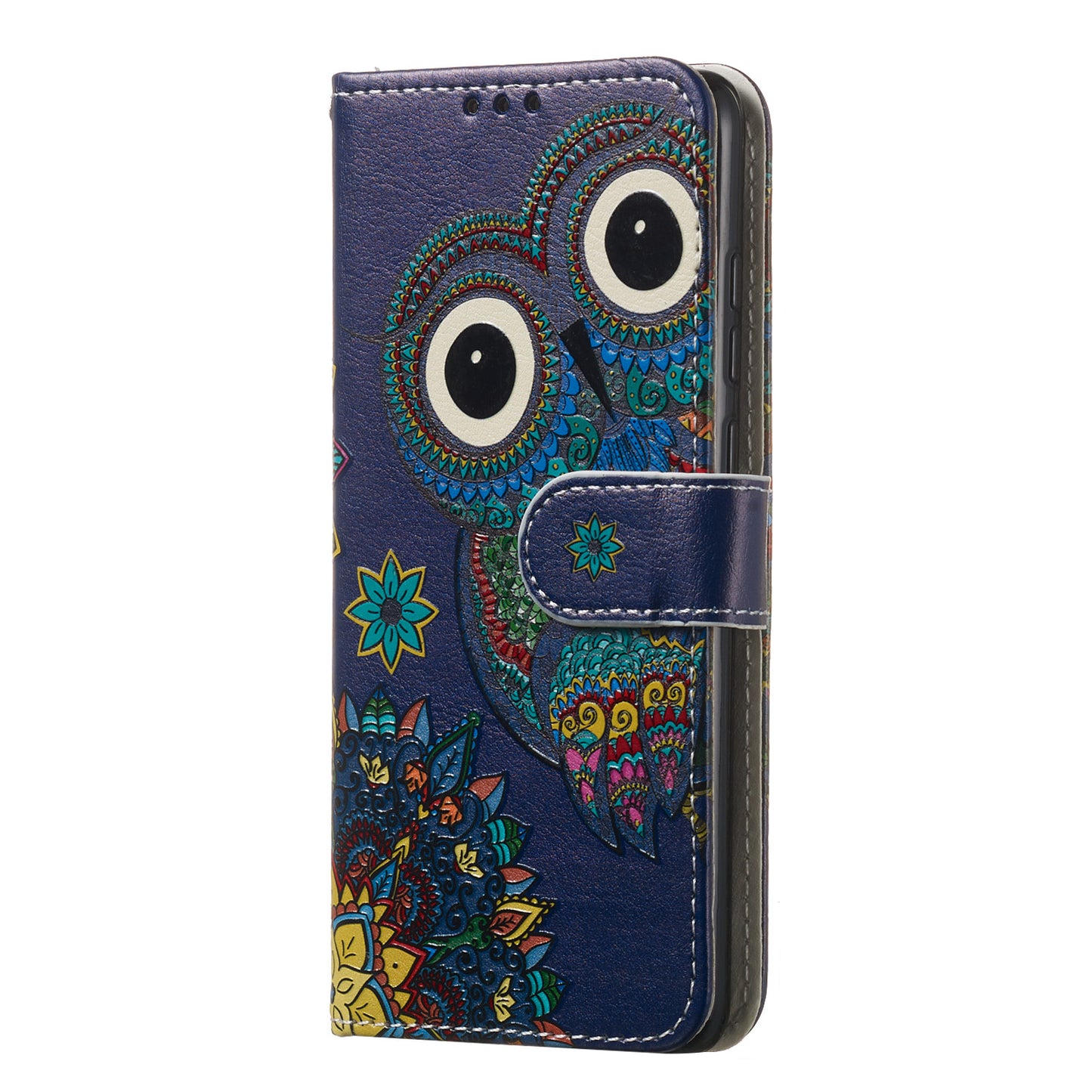 For Samsung Galaxy A16 5G / A16 4G Case Pattern Leather Wallet Phone Cover with Card Holder - Blue Owl