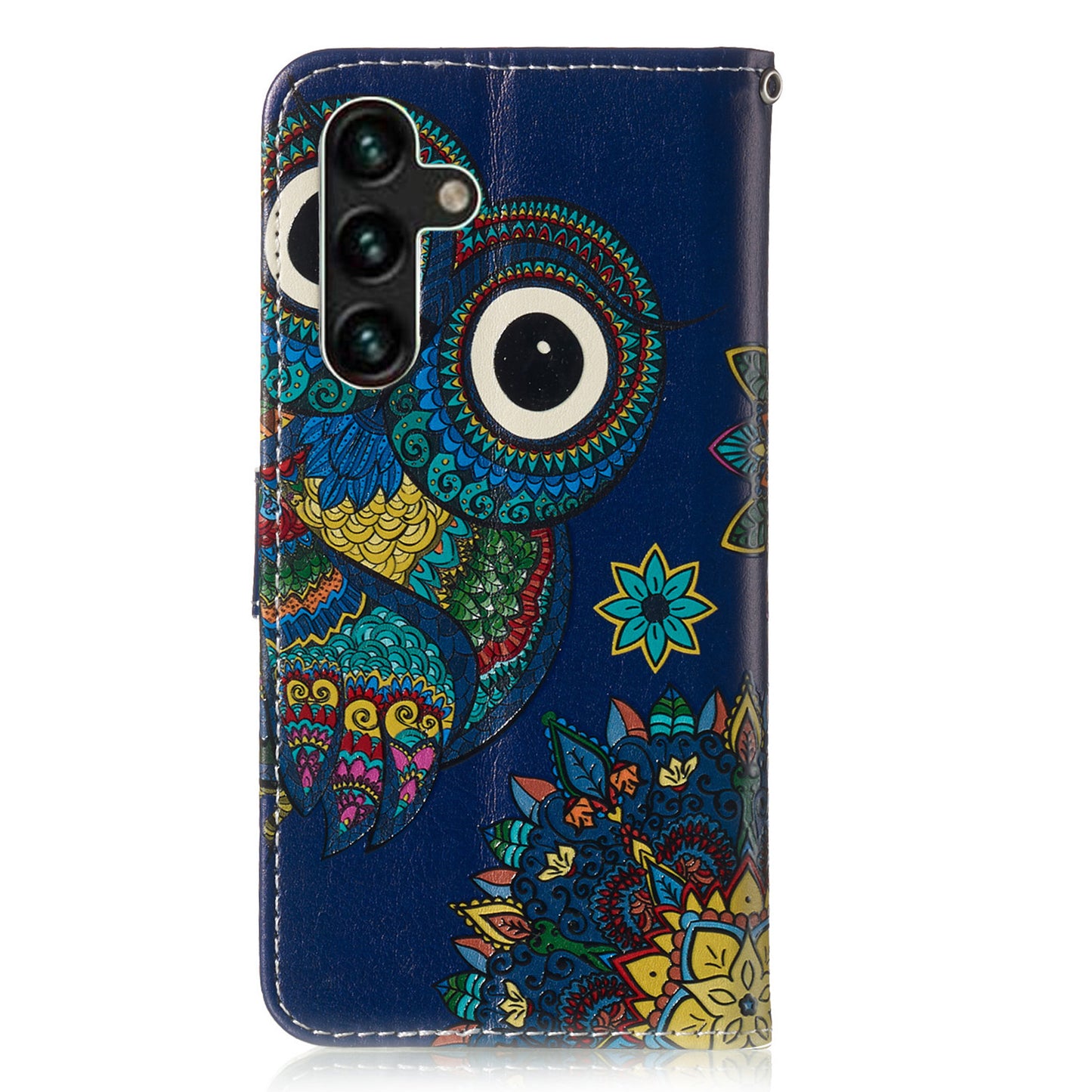 For Samsung Galaxy A16 5G / A16 4G Case Pattern Leather Wallet Phone Cover with Card Holder - Blue Owl