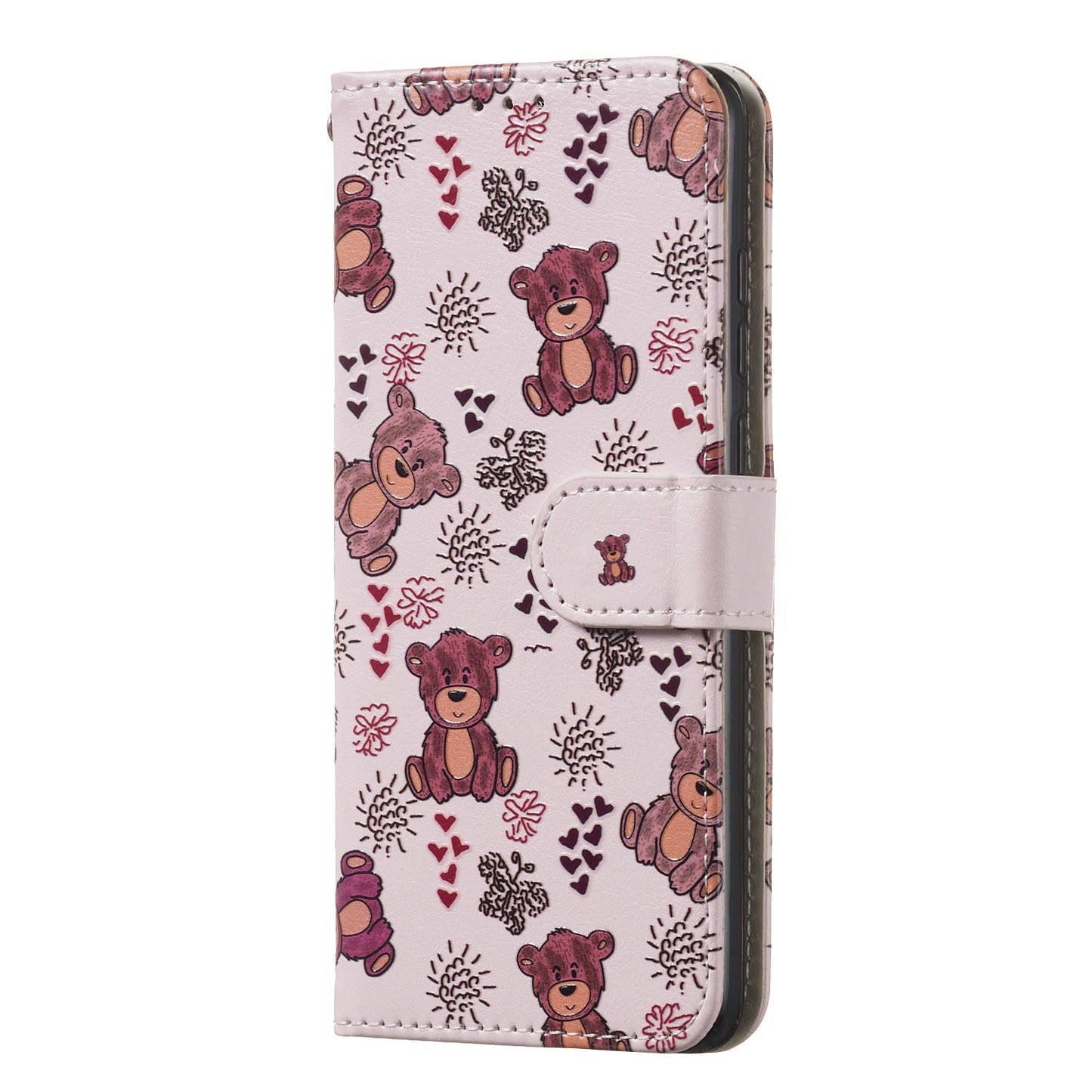 For Samsung Galaxy A16 5G / A16 4G Case Pattern Leather Wallet Phone Cover with Card Holder - Bear