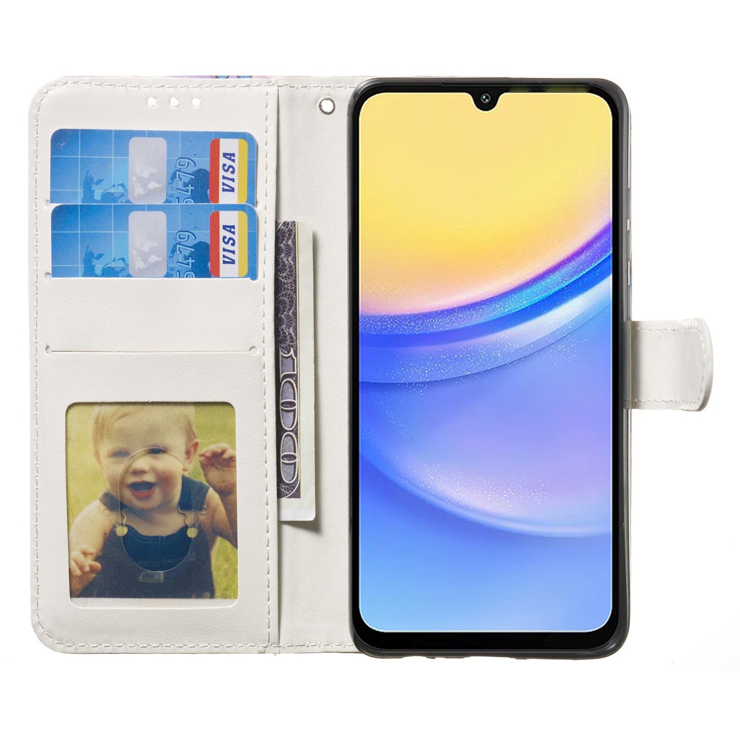 For Samsung Galaxy A16 5G / A16 4G Case Pattern Leather Wallet Phone Cover with Card Holder - Wind Chime Owl