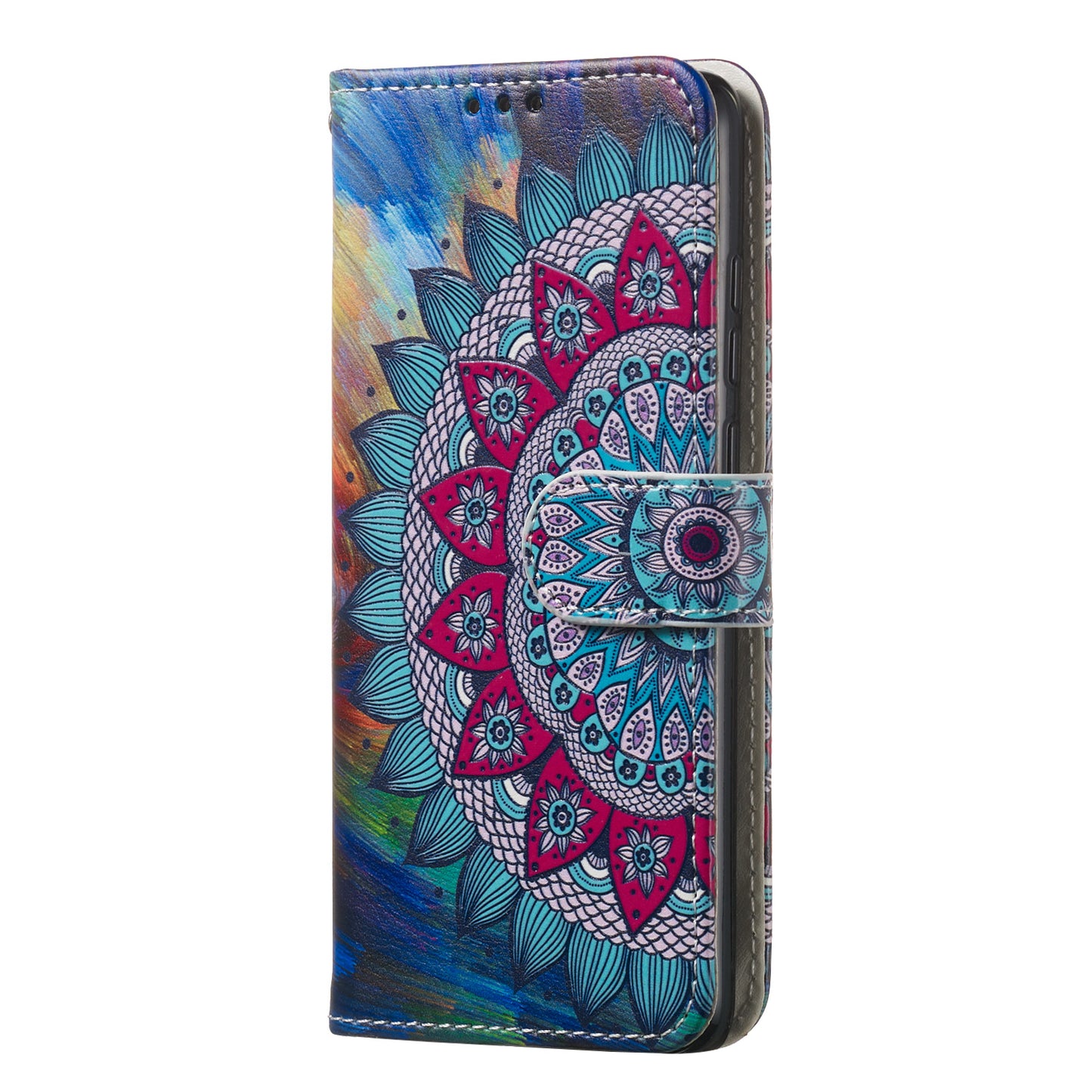 For Samsung Galaxy A16 5G / A16 4G Case Pattern Leather Wallet Phone Cover with Card Holder - Mandala Flower