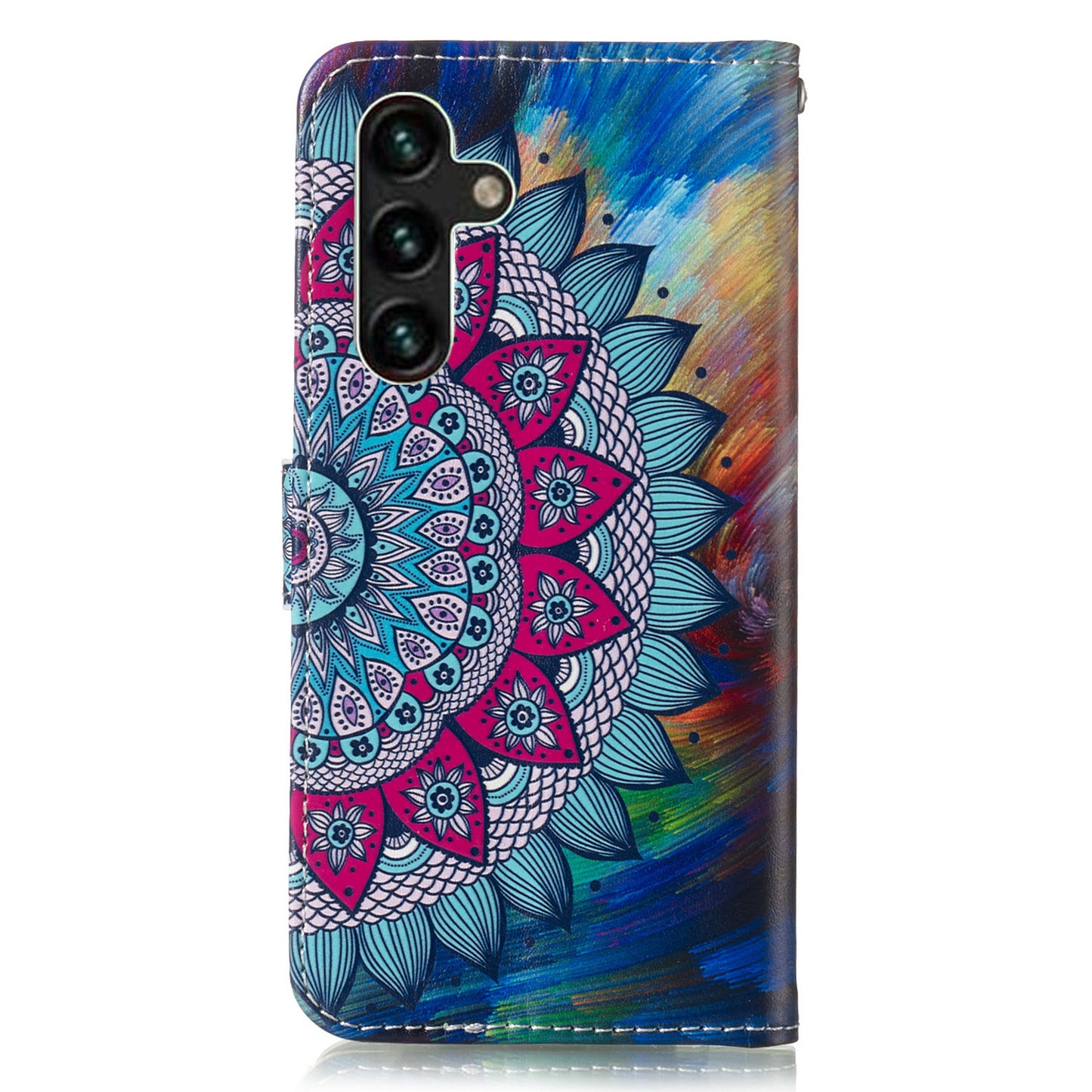 For Samsung Galaxy A16 5G / A16 4G Case Pattern Leather Wallet Phone Cover with Card Holder - Mandala Flower