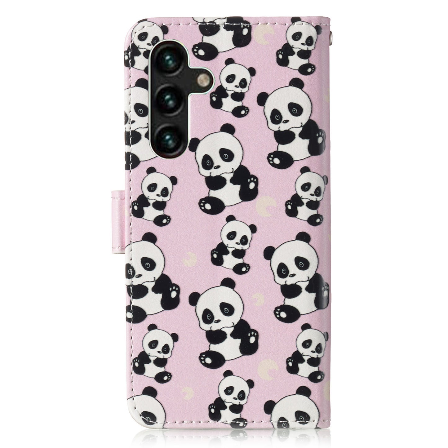 For Samsung Galaxy A16 5G / A16 4G Case Pattern Leather Wallet Phone Cover with Card Holder - Panda