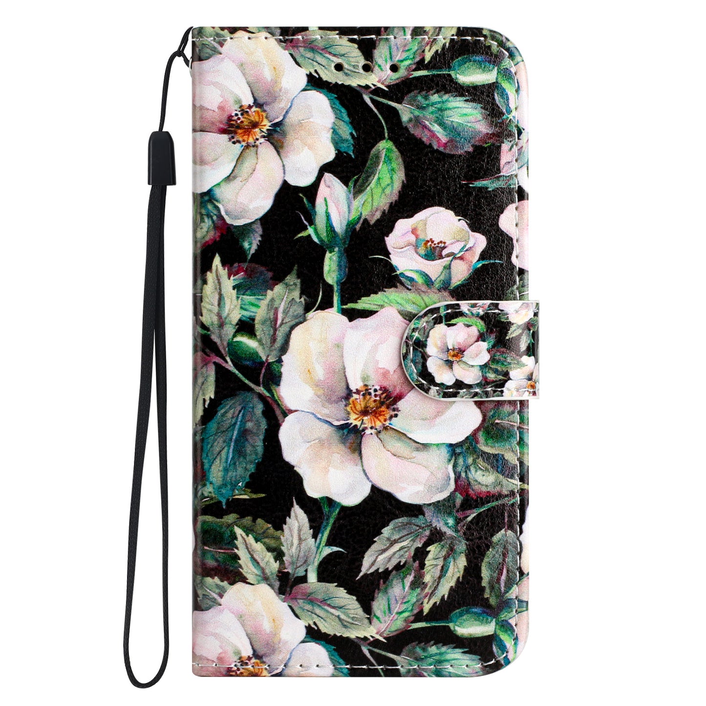For Samsung Galaxy A16 5G / A16 4G Wallet Case Printed Pattern Design Leather Phone Cover - Magnolia