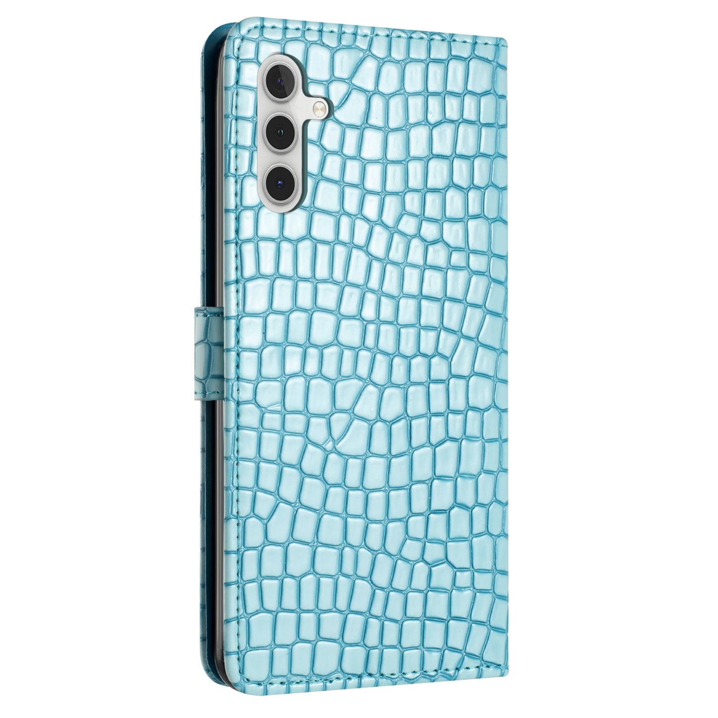 For Samsung Galaxy A16 5G / A16 4G Case Classic Crocodile Pattern PU Leather Phone Cover - Blue