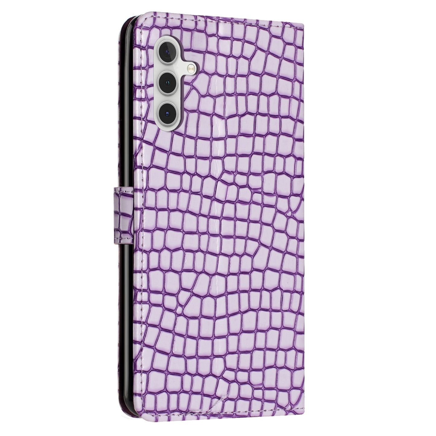 For Samsung Galaxy A16 5G / A16 4G Case Classic Crocodile Pattern PU Leather Phone Cover - Purple