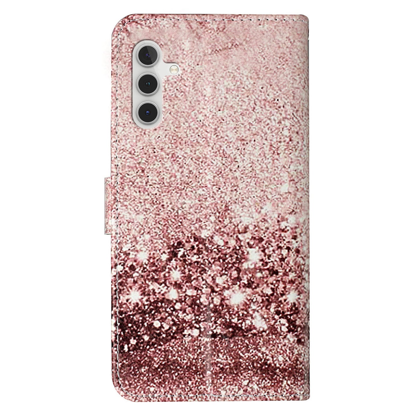 For Samsung Galaxy A16 5G / A16 4G Case Pattern PU Leather Flip Phone Cover - Rose Gold Marble