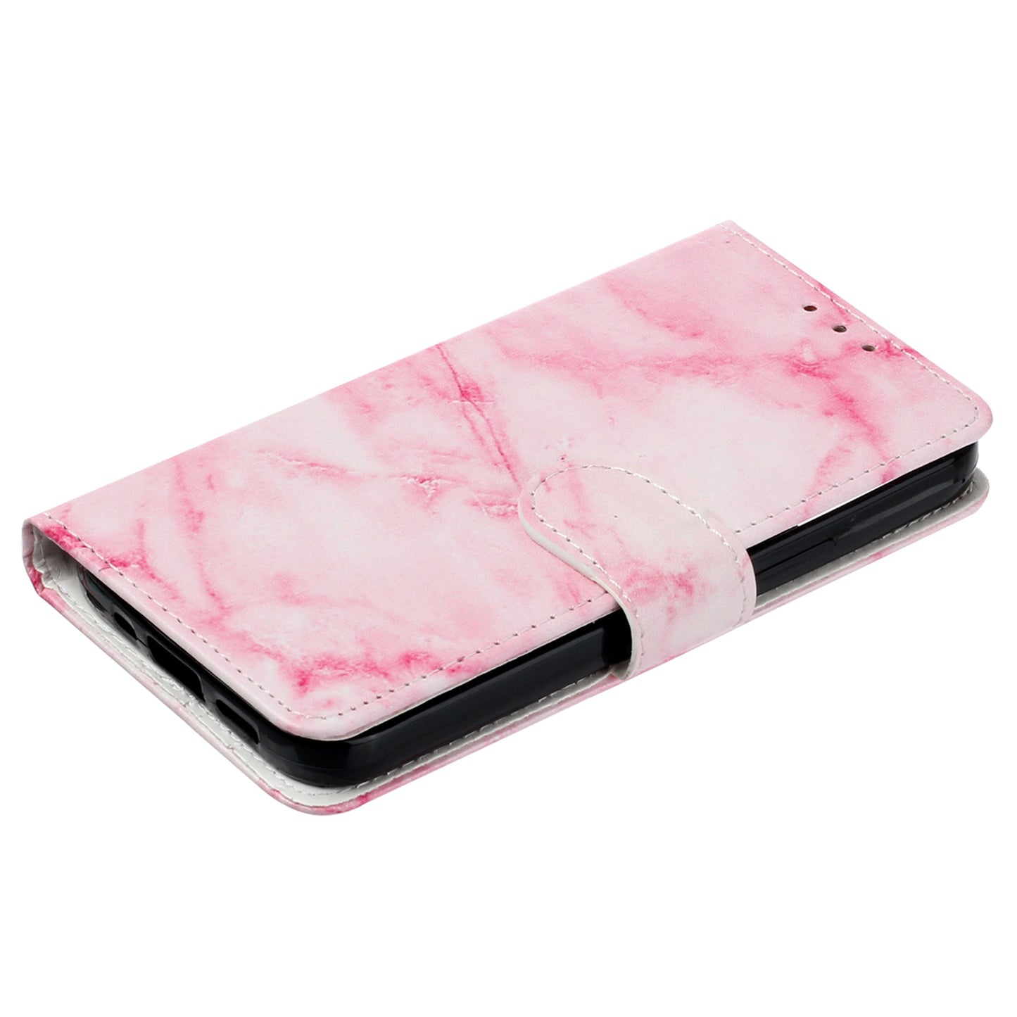 For Samsung Galaxy A16 5G / A16 4G Case Pattern PU Leather Flip Phone Cover - Pink Marble