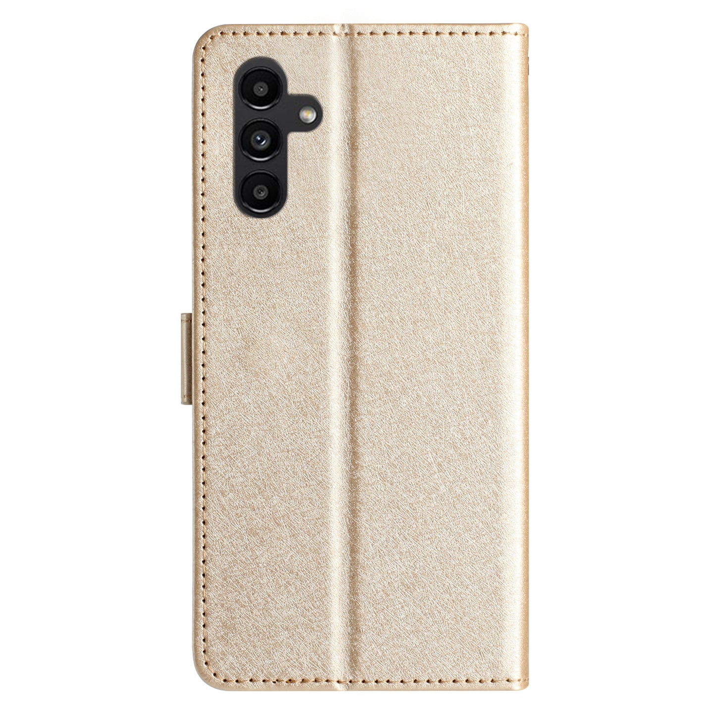 For Samsung Galaxy A16 5G / A16 4G Wallet Case Leather Folio Phone Cover Magnetic Clasp - Gold