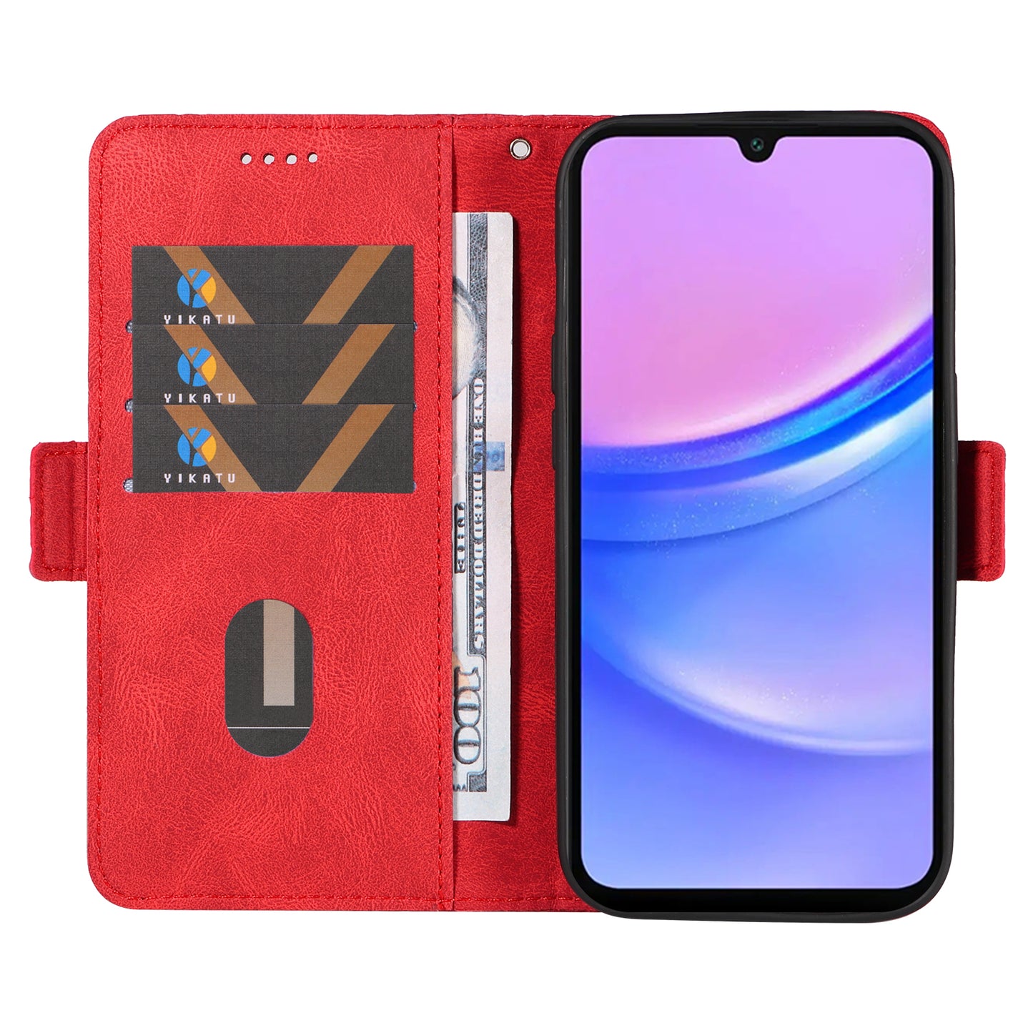 For Samsung Galaxy A16 5G / A16 4G Case Rhombus PU Leather Flip Phone Cover - Red