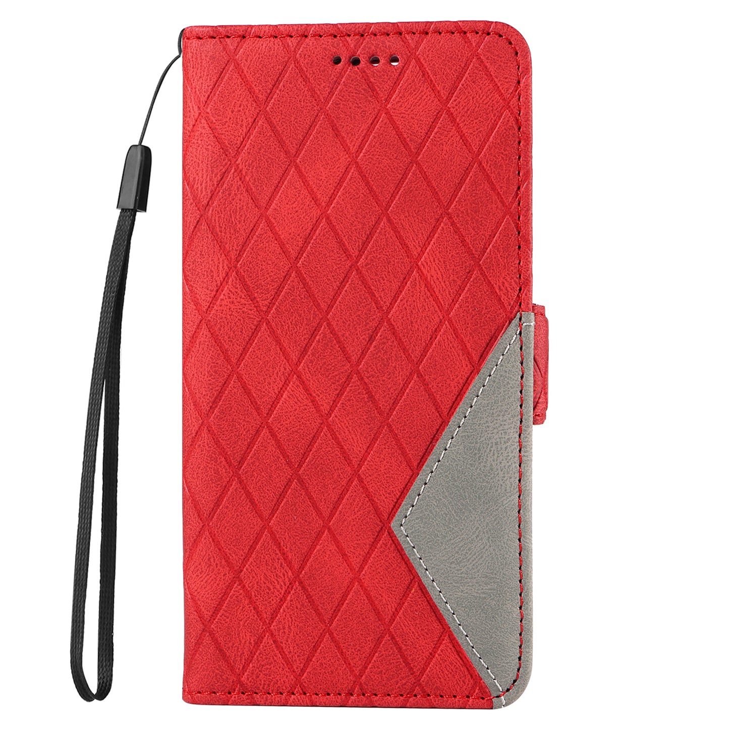 For Samsung Galaxy A16 5G / A16 4G Case Rhombus PU Leather Flip Phone Cover - Red