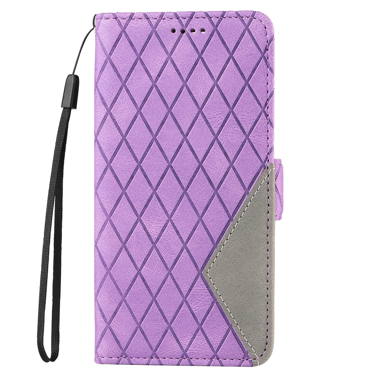 For Samsung Galaxy A16 5G / A16 4G Case Rhombus PU Leather Flip Phone Cover - Light Purple