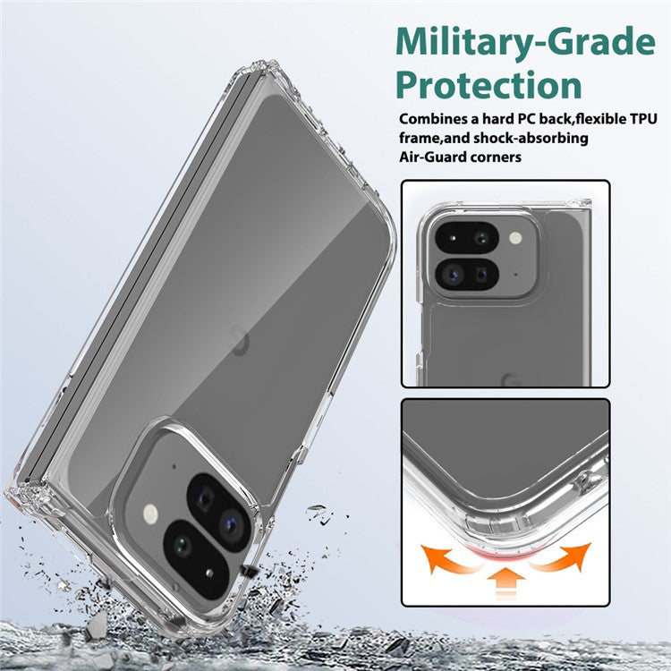 For Google Pixel 9 Pro Fold 5G Case TPU+Acrylic Clear Phone Cover, Integrated Design