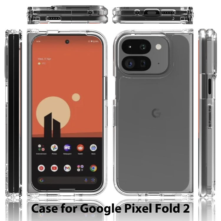 For Google Pixel 9 Pro Fold 5G Case TPU+Acrylic Clear Phone Cover, Integrated Design