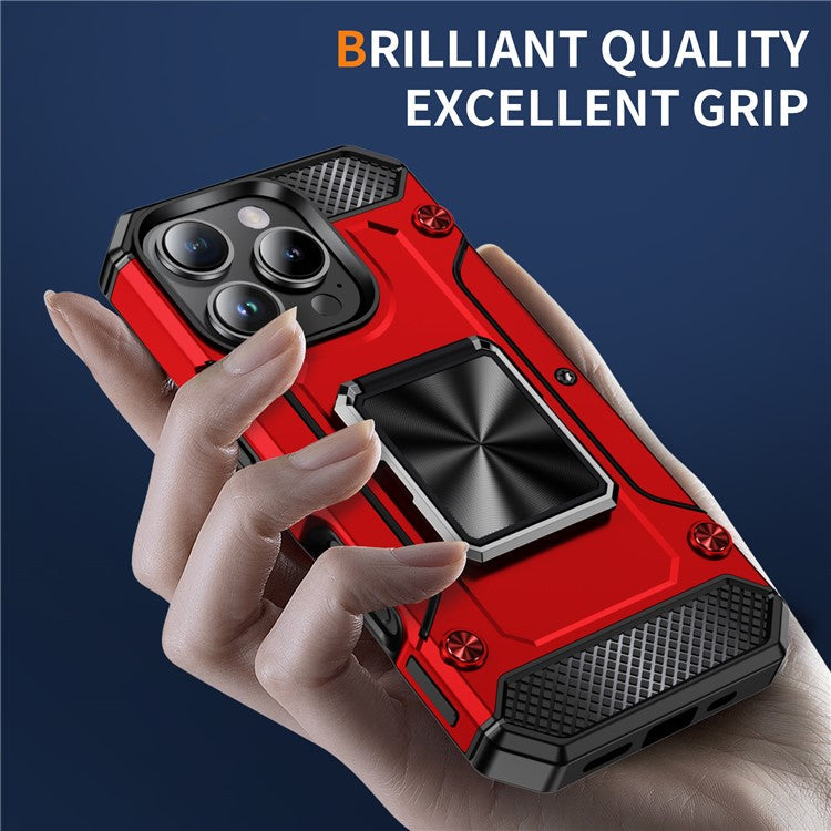 For iPhone 16 Pro Case Military Grade Anti-Drop TPU+PC Phone Shell - Red
