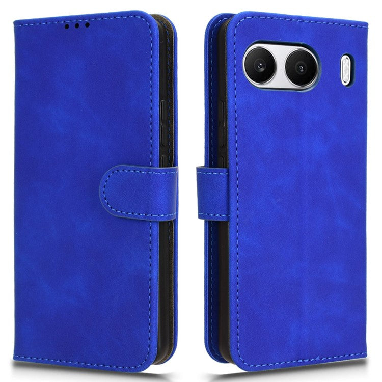 For OnePlus Nord 4 Leather Case Skin-Feel Anti-Drop Wallet Flip Phone Cover - Blue