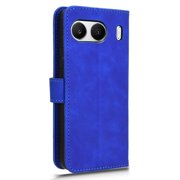 For OnePlus Nord 4 Leather Case Skin-Feel Anti-Drop Wallet Flip Phone Cover - Blue