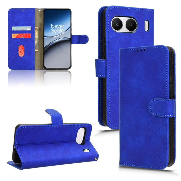 For OnePlus Nord 4 Leather Case Skin-Feel Anti-Drop Wallet Flip Phone Cover - Blue