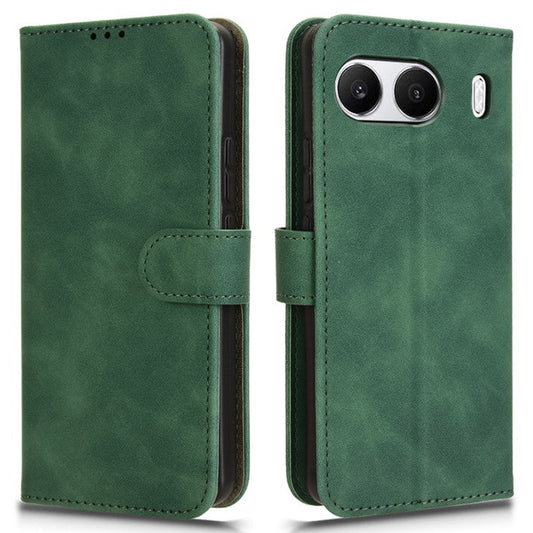 For OnePlus Nord 4 Leather Case Skin-Feel Anti-Drop Wallet Flip Phone Cover - Green