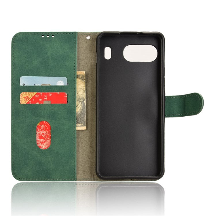 For OnePlus Nord 4 Leather Case Skin-Feel Anti-Drop Wallet Flip Phone Cover - Green