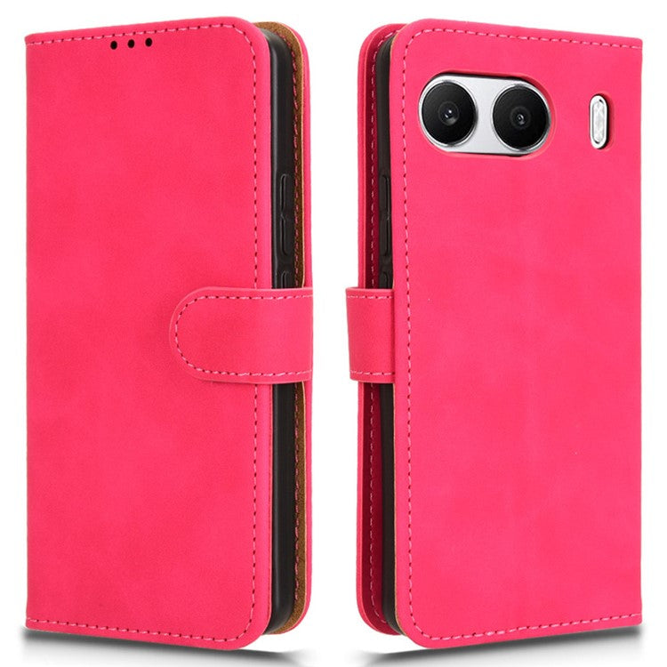 For OnePlus Nord 4 Leather Case Skin-Feel Anti-Drop Wallet Flip Phone Cover - Rose