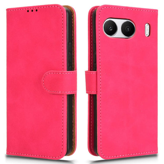 For OnePlus Nord 4 Leather Case Skin-Feel Anti-Drop Wallet Flip Phone Cover - Rose