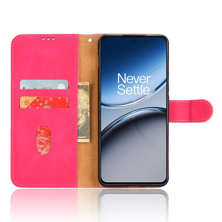 For OnePlus Nord 4 Leather Case Skin-Feel Anti-Drop Wallet Flip Phone Cover - Rose