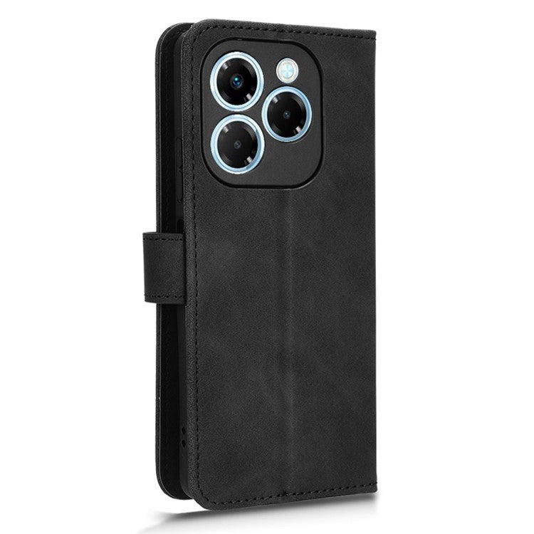 For Infinix Note 40X 5G Leather Case Skin-Feel Anti-Drop Wallet Flip Phone Cover - Black