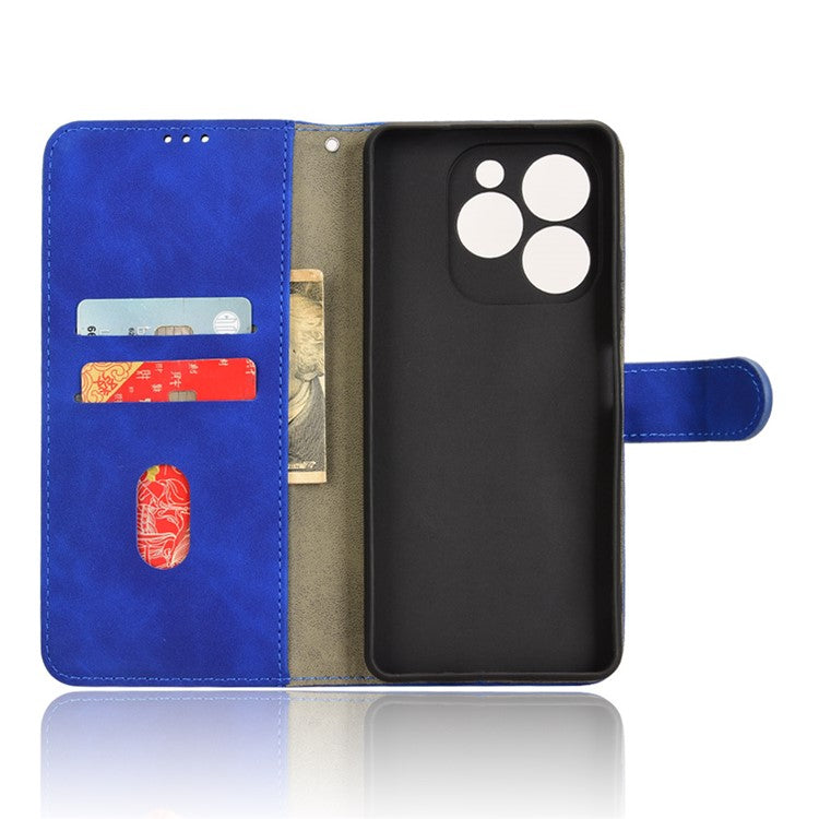 For Infinix Note 40X 5G Leather Case Skin-Feel Anti-Drop Wallet Flip Phone Cover - Blue