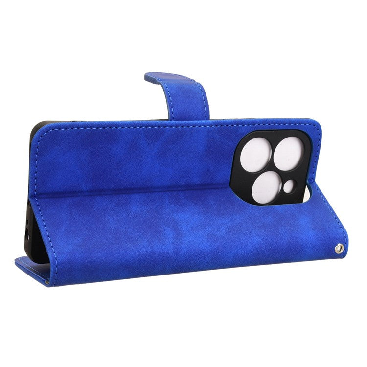 For Infinix Note 40X 5G Leather Case Skin-Feel Anti-Drop Wallet Flip Phone Cover - Blue