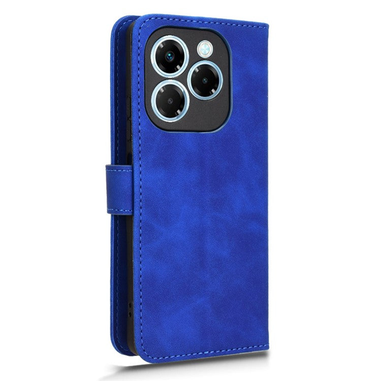 For Infinix Note 40X 5G Leather Case Skin-Feel Anti-Drop Wallet Flip Phone Cover - Blue